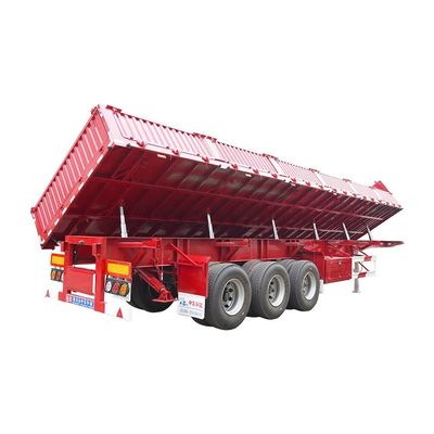 Tri-essieux double côté déchargeur à bascule semi-remorque 600 mm Wallboard hauteur 12R22.5 pneu