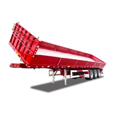 Tri-essieux double côté déchargeur à bascule semi-remorque 600 mm Wallboard hauteur 12R22.5 pneu