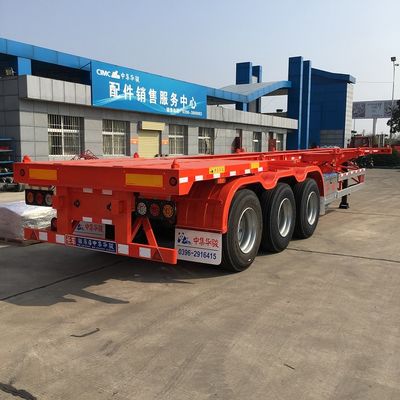 12380*2500*1540 CIMC HUAJUN Semi-remorque squelettique pour le transport de conteneurs de 20 pieds et 40 pieds
