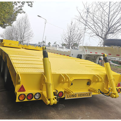 CIMC HUAJUN 3 Arbre à lit bas Semi-remorque Camion équipement de remorque Transport hydraulique levage bas garçon remorque Fuwa Arbre lourd