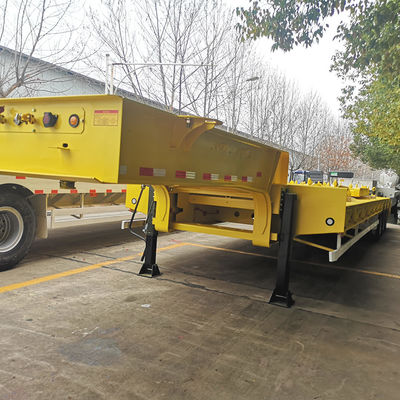 CIMC HUAJUN 3 Arbre à lit bas Semi-remorque Camion équipement de remorque Transport hydraulique levage bas garçon remorque Fuwa Arbre lourd