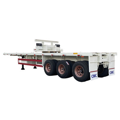 Trailers de camions CIMC HUAJUN 4 essieux Plateforme de 45 pieds Contenant Semi-remorque 13950*2500*1450