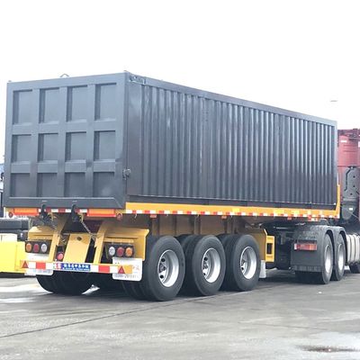 40000kg CIMC HUAJUN 3 Alxe Semi-remorque remorque avec carrosserie en acier FUWA 8500*2550*3400 CN HEN Hyva Ce