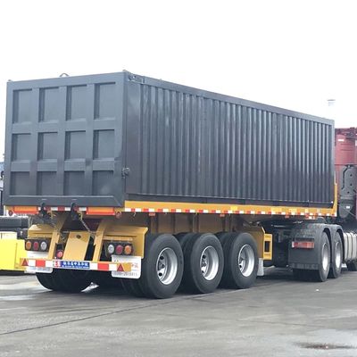 40000kg CIMC HUAJUN 3 Alxe Semi-remorque remorque avec carrosserie en acier FUWA 8500*2550*3400 CN HEN Hyva Ce