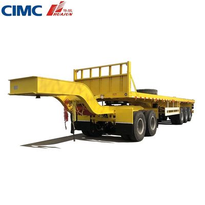 Tracteur de débarquement standard 3 axe 40ft conteneur semi-remorque plat avec peinture KTL