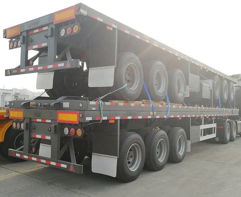 Tracteur de débarquement standard 3 axe 40ft conteneur semi-remorque plat avec peinture KTL