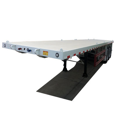 CIMC HUAJUN 3 essieu 40 pieds conteneur plat semi-remorque avec 12 serrures de torsion et 12380 * 2500 Taille