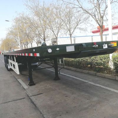 CIMC HUAJUN Semi-remorque pour le marché asiatique 3 essieux 40FT remorque à conteneurs plat construit