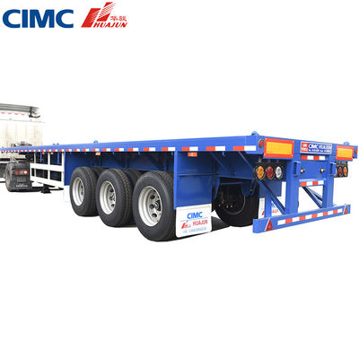 3 essieux 40 pieds conteneur plat camion semi-remorque avec matériel compétitif et en acier
