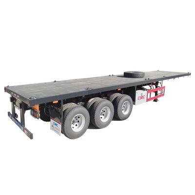 Chassis de camion de 80 tonnes CIMC HUAJUN 20 pieds 40 pieds remorque à conteneurs à plat avec pneus 12R22.5