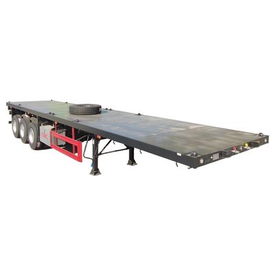 Chassis de camion de 80 tonnes CIMC HUAJUN 20 pieds 40 pieds remorque à conteneurs à plat avec pneus 12R22.5