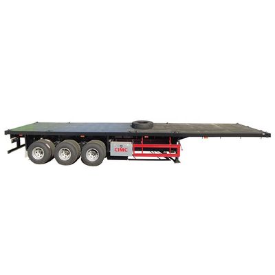 Chassis de camion de 80 tonnes CIMC HUAJUN 20 pieds 40 pieds remorque à conteneurs à plat avec pneus 12R22.5