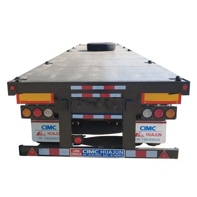 Chassis de camion de 80 tonnes CIMC HUAJUN 20 pieds 40 pieds remorque à conteneurs à plat avec pneus 12R22.5