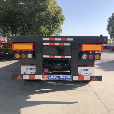 Chassis de camion de 80 tonnes CIMC HUAJUN 20 pieds 40 pieds remorque à conteneurs à plat avec pneus 12R22.5