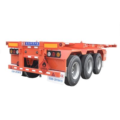 40T Max charge utile Suspension aérienne glissade extensible Esquelette conteneur châssis Semi-remorque