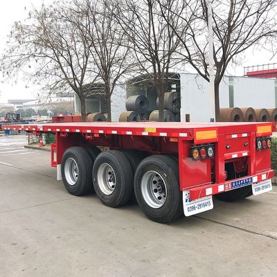Semi-remorque à conteneur plat à trois essieux de 40 tonnes maximum de charge utile