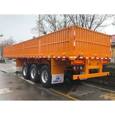 CIMC HUAJUN 50t Tri-axe clôture de transport de ciment remorque de fret avec pneus 12R22.5