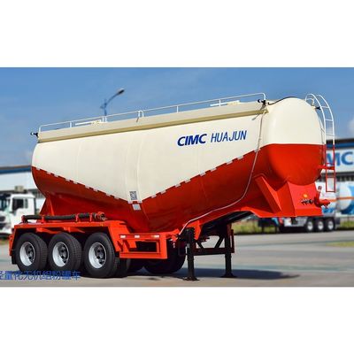 CIMC durable HUAJUN 40CBM poudre sèche en vrac réservoir de ciment porteuse 3 axes réservoir semi-remorque