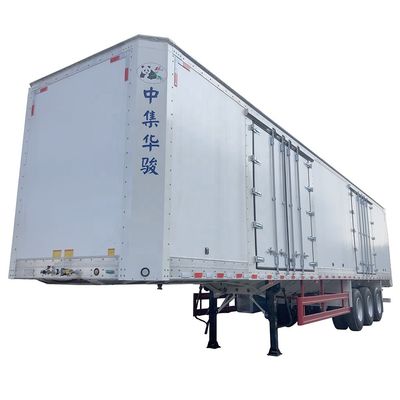 Conception CIMC HUAJUN 3 essieux boîte de chargement en alliage d'aluminium semi-remorque pour une capacité de 50 tonnes