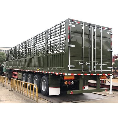 Semi-remorque de 60 tonnes avec clôture et bâche T700/Q345 en acier