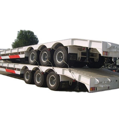 20 à 100 tonnes de charge utile maximale en acier à trois essieux semi-remorque basse pour le transport de matériel lourd
