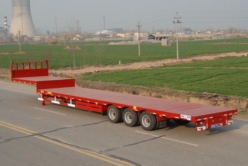 20 à 100 tonnes de charge utile maximale en acier à trois essieux semi-remorque basse pour le transport de matériel lourd