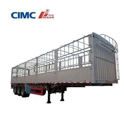 CIMC HUAJUN 11.00R20 Rame droite de chargement à pile de clôture semi-remorque pour le transport de marchandises