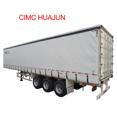 CIMC HUAJUN Tensionnaire de rideau de remorque 3 essieux 40 pieds pour le transport de marchandises sèches