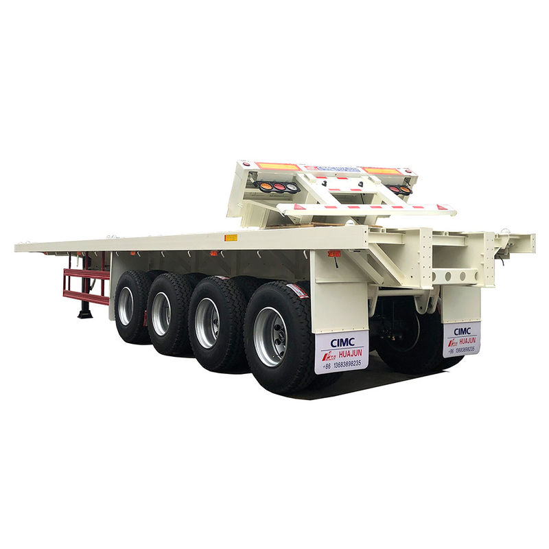 Trailers de camions CIMC HUAJUN 4 essieux Plateforme de 45 pieds Contenant Semi-remorque 13950*2500*1450