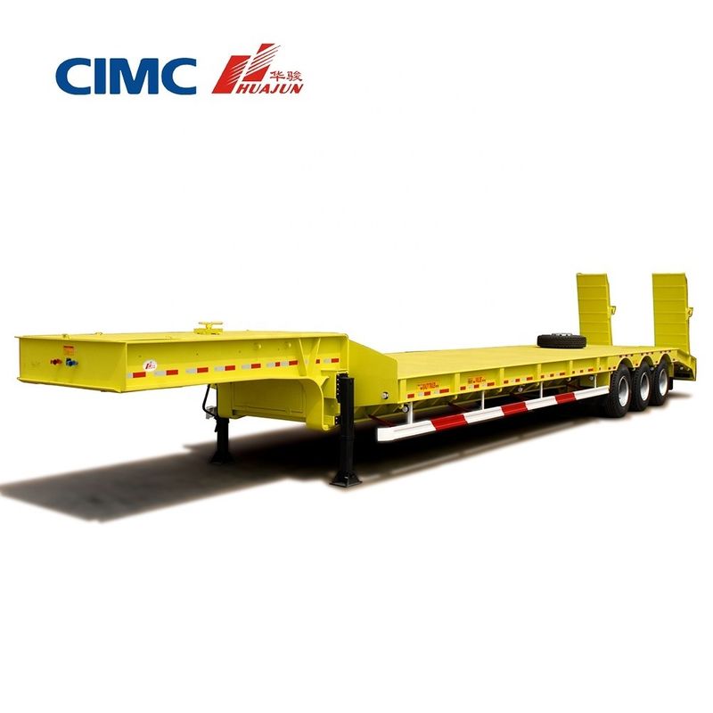 Semi-remorque à conteneurs à plat pour le transport de camions et de pelles à plat de 100 tonnes