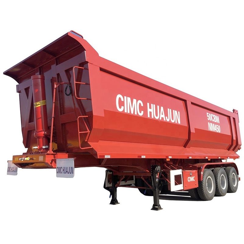 Trailers à décharge à bascule en forme de U à suspension mécanique pour le transport de sable et de grains de marchandises en vrac