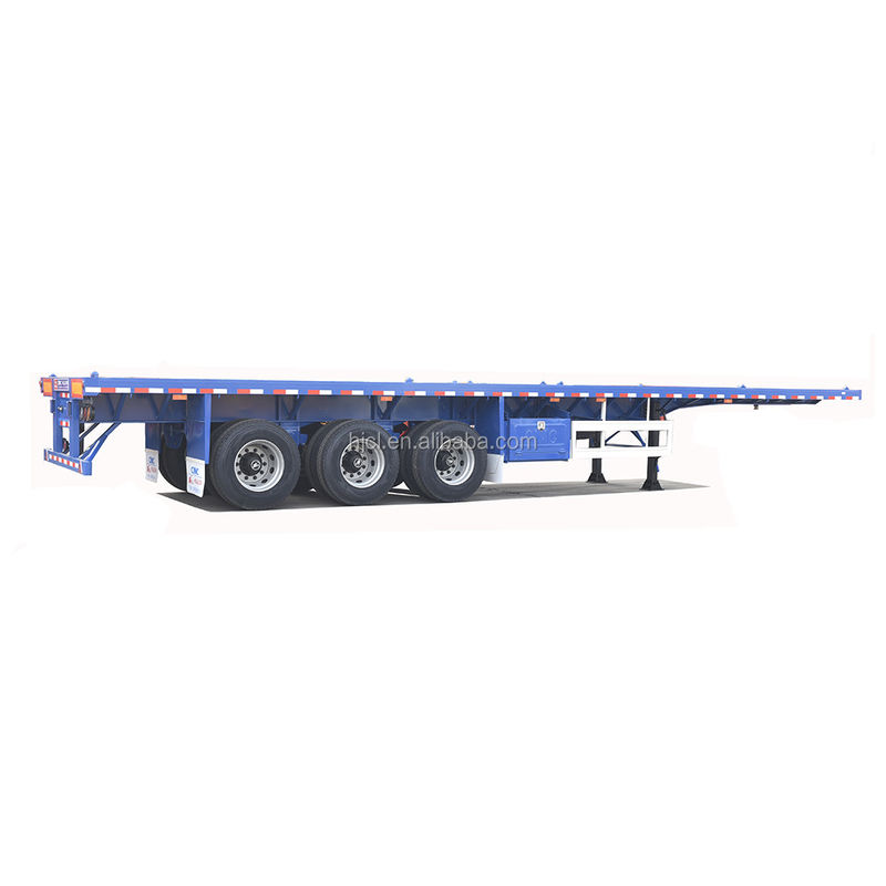 Container de transport de 20 pieds 40 pieds avec 3 essieux 60 tonnes 80 tonnes remorque à plat meilleur choix