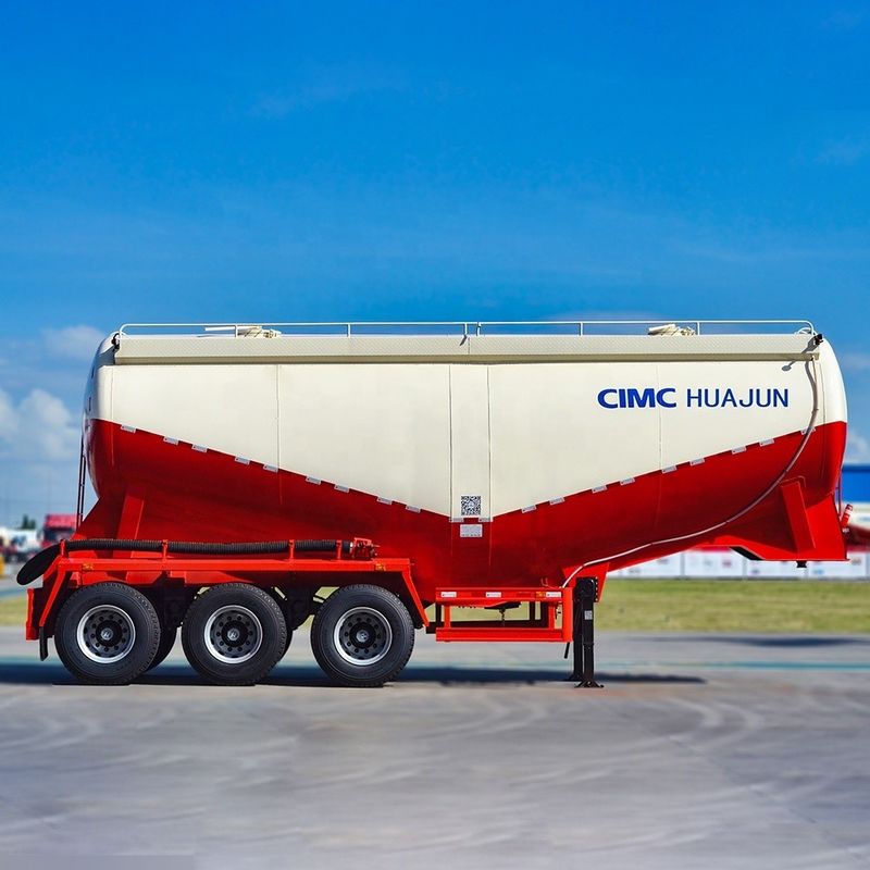 CIMC durable HUAJUN 40CBM poudre sèche en vrac réservoir de ciment porteuse 3 axes réservoir semi-remorque