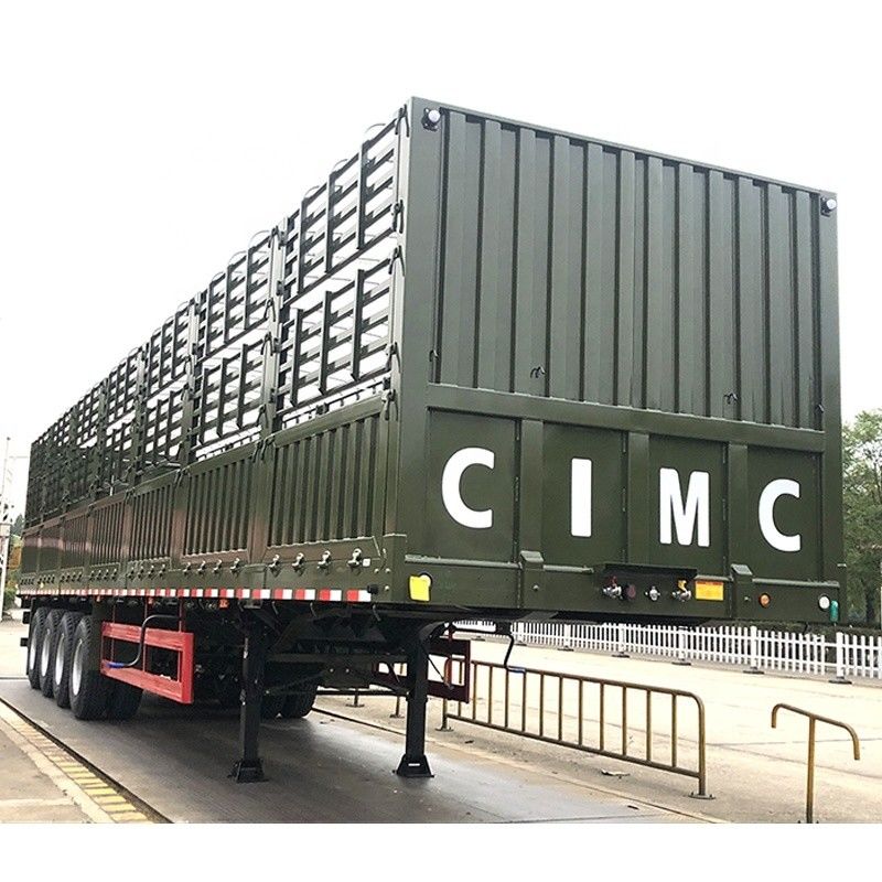 Semi-remorque de 60 tonnes avec clôture et bâche T700/Q345 en acier