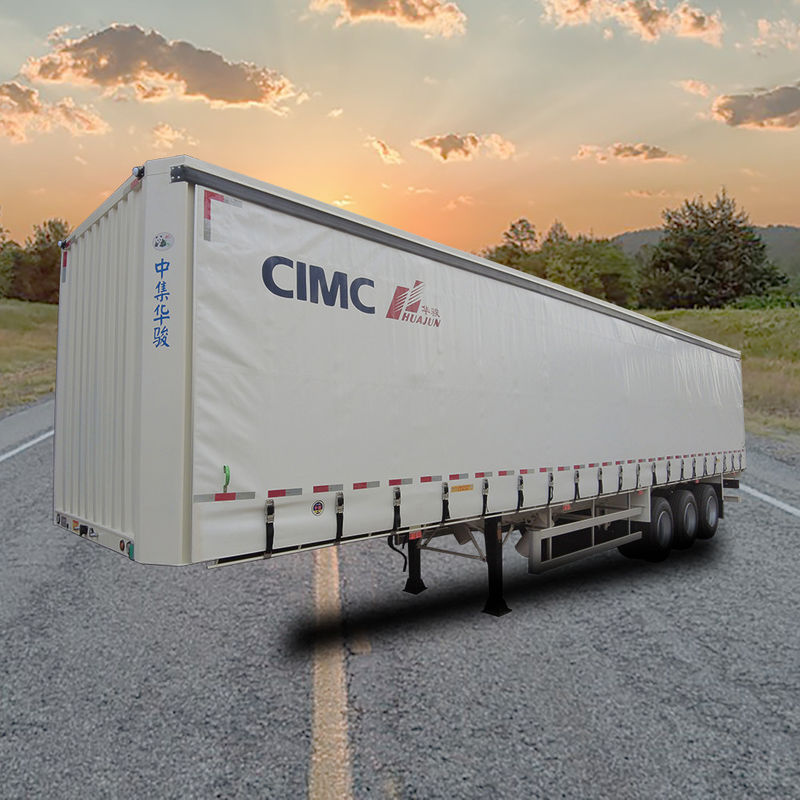 CIMC HUAJUN Tensionnaire de rideau de remorque 3 essieux 40 pieds pour le transport de marchandises sèches