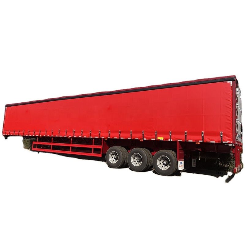 60 tonnes de charge utile maximale camionnette à trois essieux à sec semi-remorque de type boîte pour le transport de marchandises